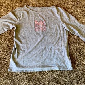 Michael kors shirt clothes Sz XL gray with pink studded design